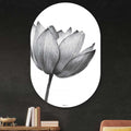 Kookio® Luxe Aluminium Muurovaal - Stijlvolle Wanddecoratie | Lotus Zwart/Wit