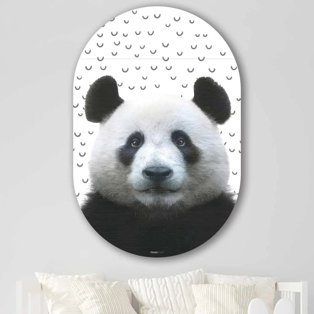 Kookio® Luxe Aluminium Muurovaal - Stijlvolle Wanddecoratie | Funny Panda Fugler