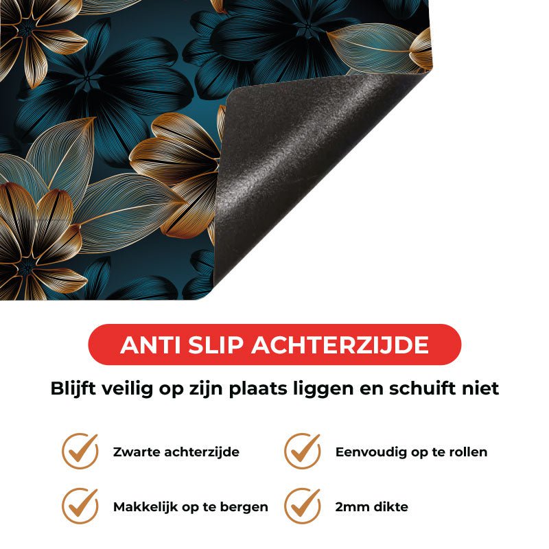 Kookio Inductie beschermer - Gouden bloemen