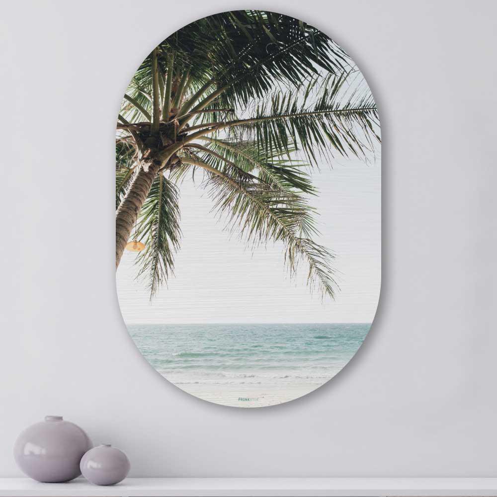 Kookio® Luxe Aluminium Muurovaal - Stijlvolle Wanddecoratie | Palmstrand