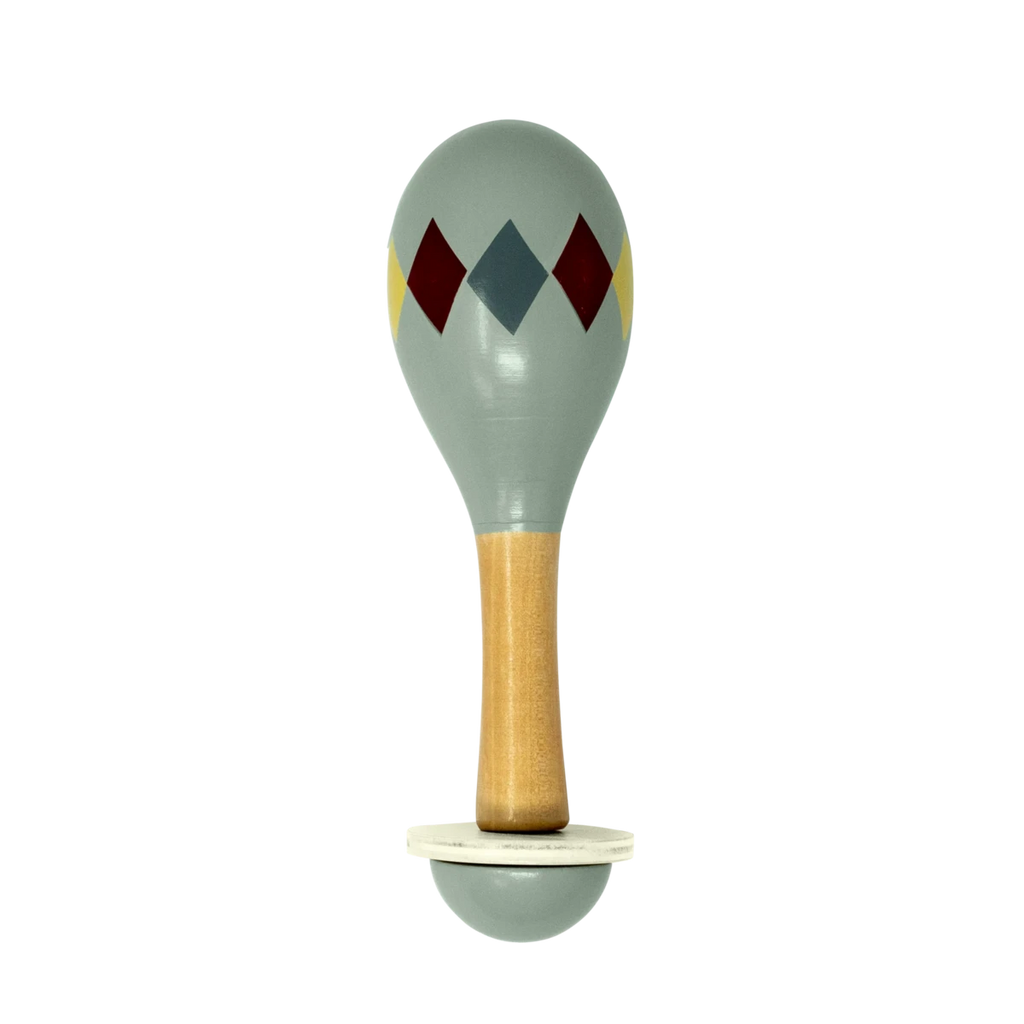 MAMAMEMO® Houten Maracas - Grijs Harlekijn