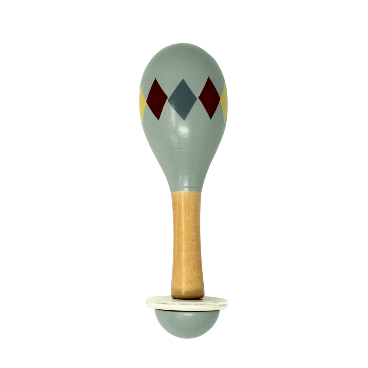 MAMAMEMO® Houten Maracas - Grijs Harlekijn