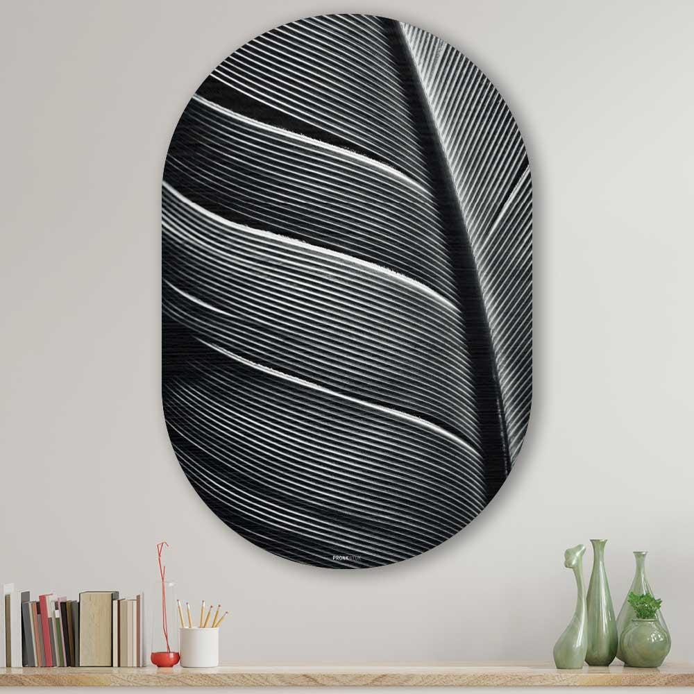 Kookio® Luxe Aluminium Muurovaal - Stijlvolle Wanddecoratie | Vogelveer
