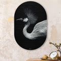 Kookio® Luxe Aluminium Muurovaal - Stijlvolle Wanddecoratie | Kraanvogel