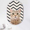 Kookio® Luxe Aluminium Muurovaal - Stijlvolle Wanddecoratie | Funny Cat ZigZag