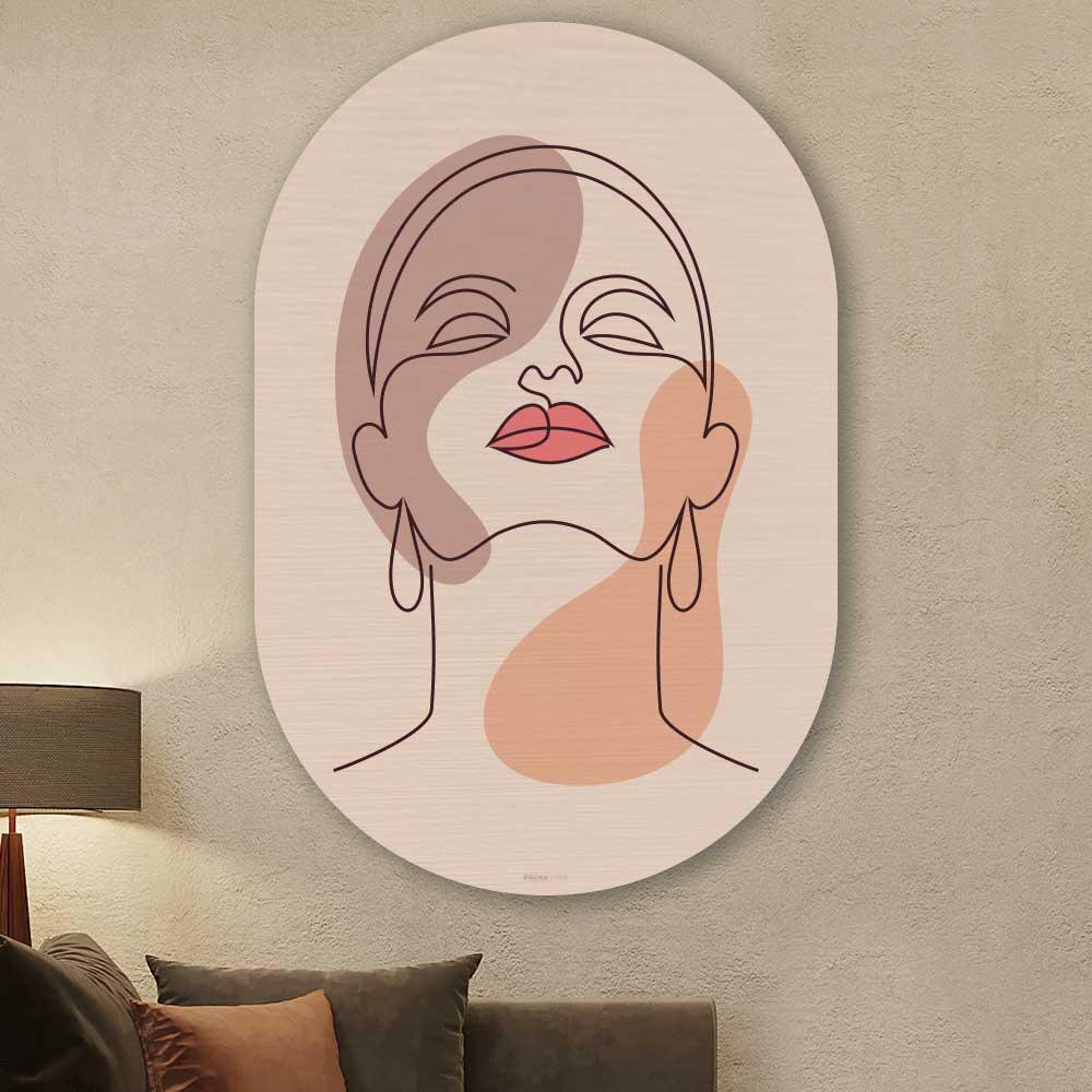 Kookio® Luxe Aluminium Muurovaal - Stijlvolle Wanddecoratie | Moderne elegantie