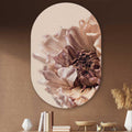 Kookio® Luxe Aluminium Muurovaal - Stijlvolle Wanddecoratie | Gedroogde Chrysant