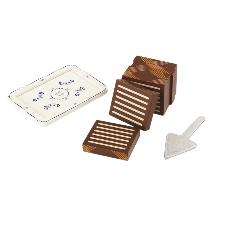 MAMAMEMO® Houten Speelgoed Biscuit Cake op Schaal - Met Taartschep