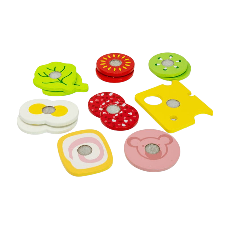 MAMAMEMO® Houten Speelgoed Broodbeleg - 8-Delige Lunchset - bij Brightstore.nl