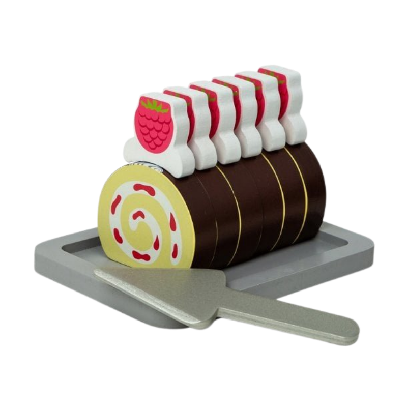 MAMAMEMO® Houten Speelgoed Cakerol / Swiss Roll - Met Snijplank & Mes - bij Brightstore.nl