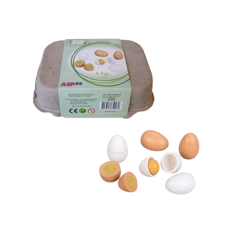 MAMAMEMO® Speelgoed Eierdoosje met Eieren - 6-Delig - bij Brightstore.nl