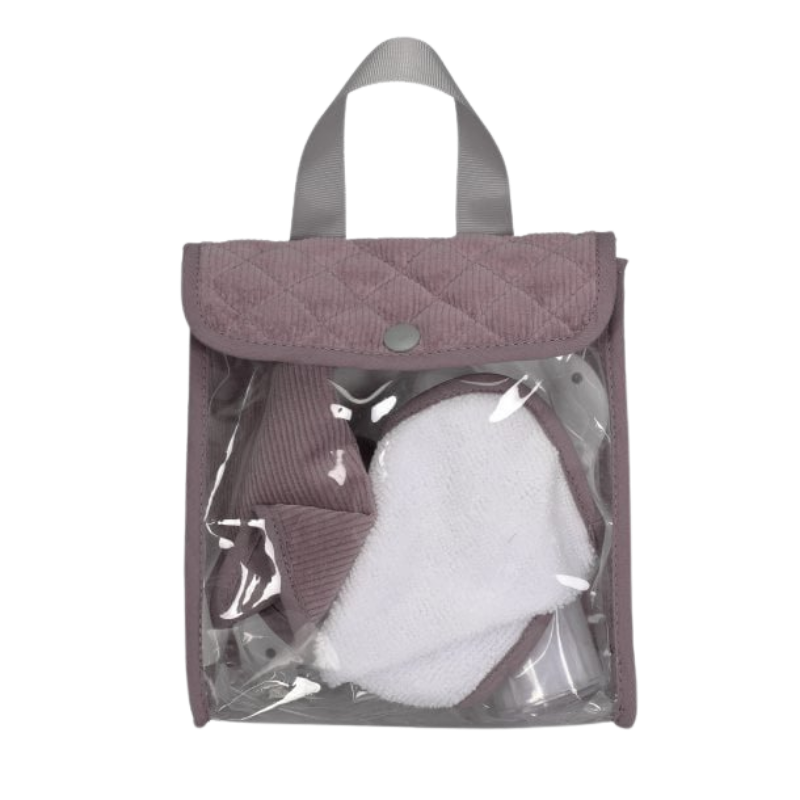 MAMAMEMO® Poppen Eetset Lila in Corduroy Tas - 7-Delig - bij Brightstore.nl