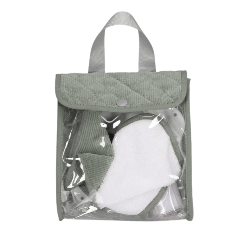 MAMAMEMO® Poppen Eetset Mint in Corduroy Tas - 7-Delig - bij Brightstore.nl