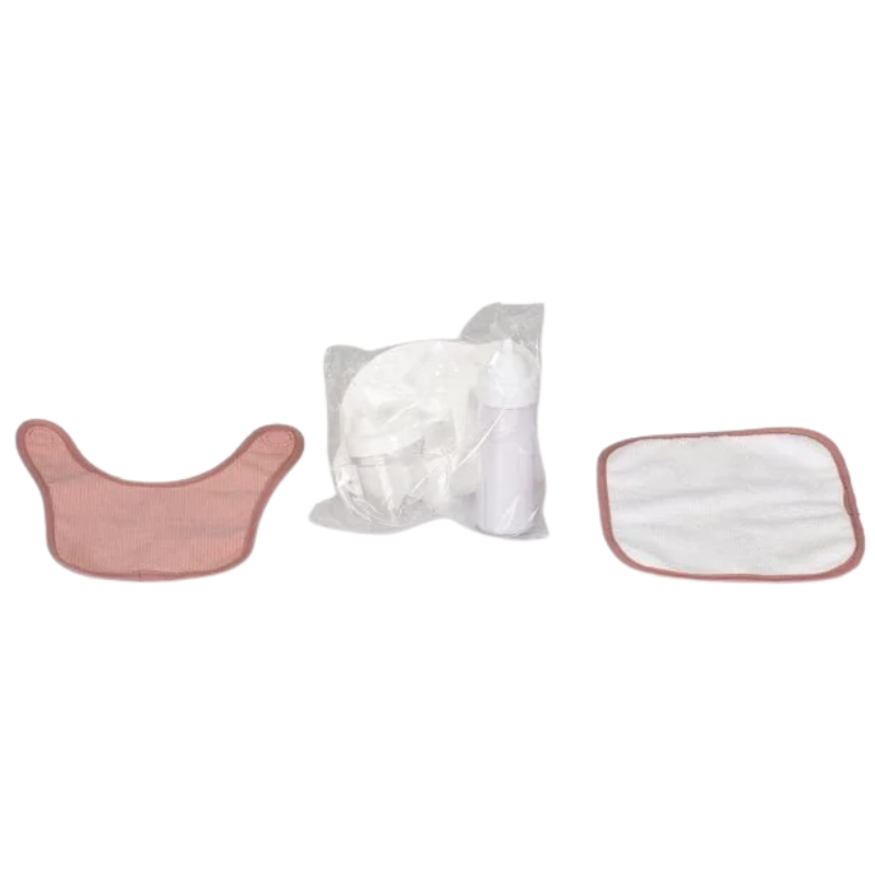 MAMAMEMO® Poppen Eetset Roze in Corduroy Tas - 7-Delig - bij Brightstore.nl