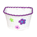 MAMAMEMO® Kinderfietsmand Wit - Met Bloemen & Bevestigingsstrips - bij Brightstore.