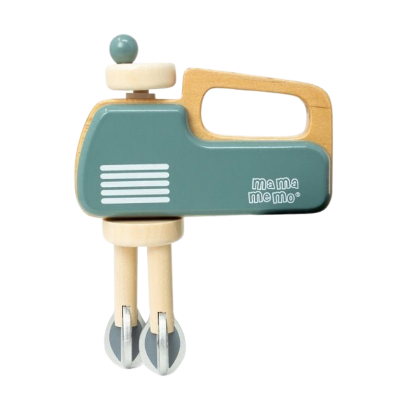 MAMAMEMO® Houten Speelgoed Handmixer met Kom - Smaragdgroen - bij Brightstore.nl