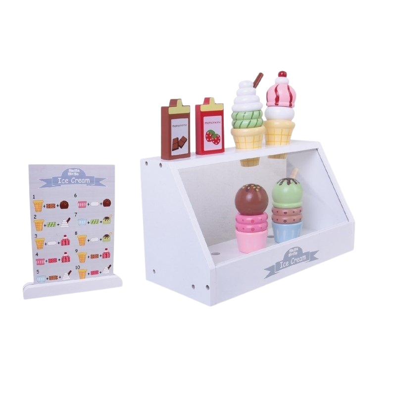 MAMAMEMO® Houten IJsvitrine - 16-Delige Speelset