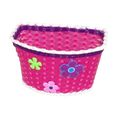 MAMAMEMO® Kinderfietsmand Roze - Met Bloemen & Bevestigingsstrips - bij Brightstore