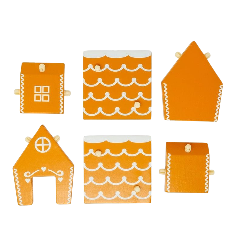 MAMAMEMO® Houten Speelgoed Peperkoekhuisje - Bouwbaar Gingerbread Huis - bij Brightstore.nl