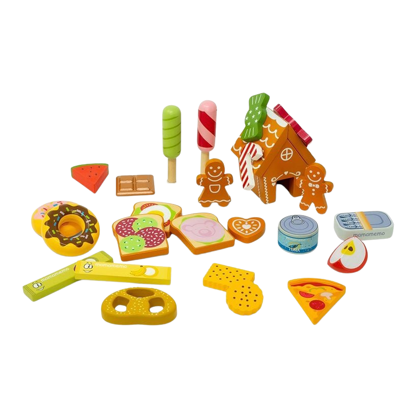 MAMAMEMO® Houten Speelgoed Peperkoekhuisje - Bouwbaar Gingerbread Huis - bij Brightstore.nl