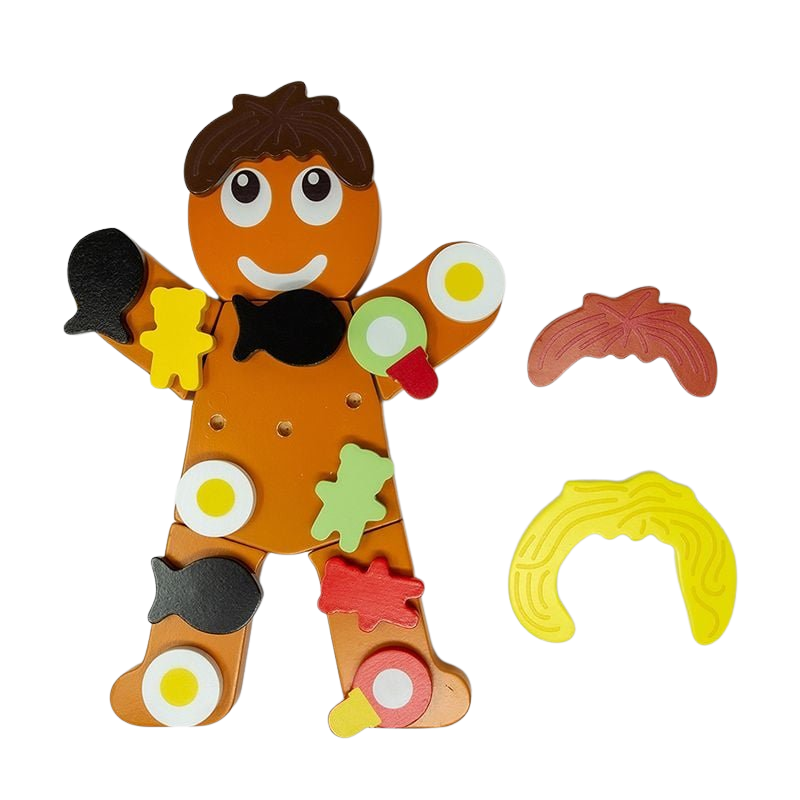 MAMAMEMO® Houten Speelgoed Peperkoekman met Kaarsjes & Snoepjes - 23-Delig - bij Brightstore.nl