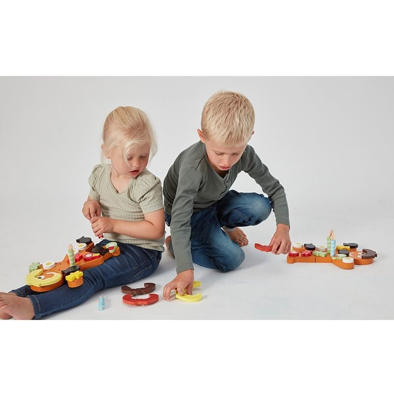 MAMAMEMO® Houten Speelgoed Peperkoekman met Kaarsjes & Snoepjes - 23-Delig - bij Brightstore.nl