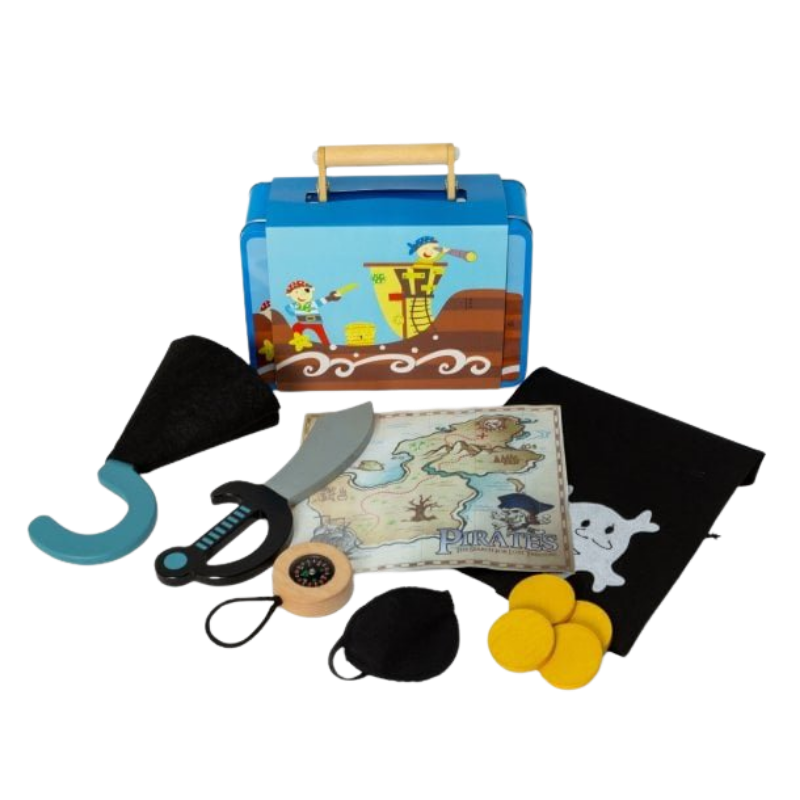 MAMAMEMO® Speelgoed Piraten Koffertje - 7-Delige Avonturenset - Bij Brightstore.nl