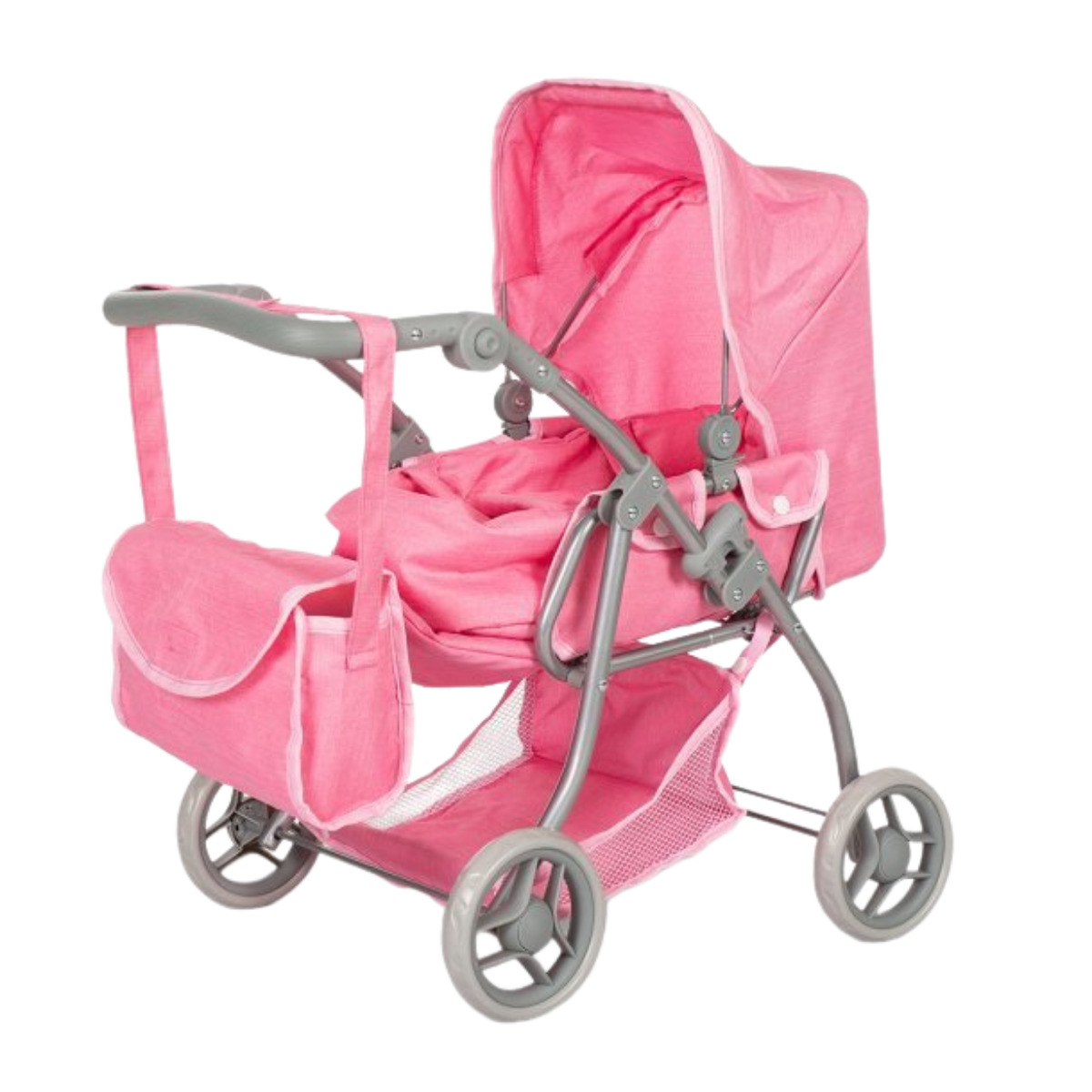 MAMAMEMO® Poppenwagen & Buggy Combi - Roze (Inclusief Verzorgingstas)
