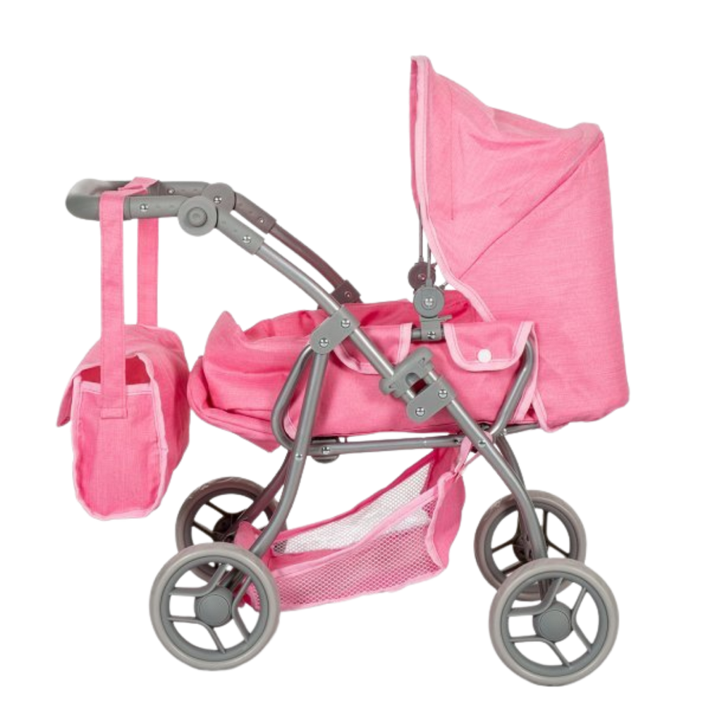 MAMAMEMO® Poppenwagen & Buggy Combi - Roze (Inclusief Verzorgingstas)