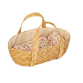 MAMAMEMO® Rieten Poppenreiswieg / Mozes Mandje met Bedsetje - 35 cm