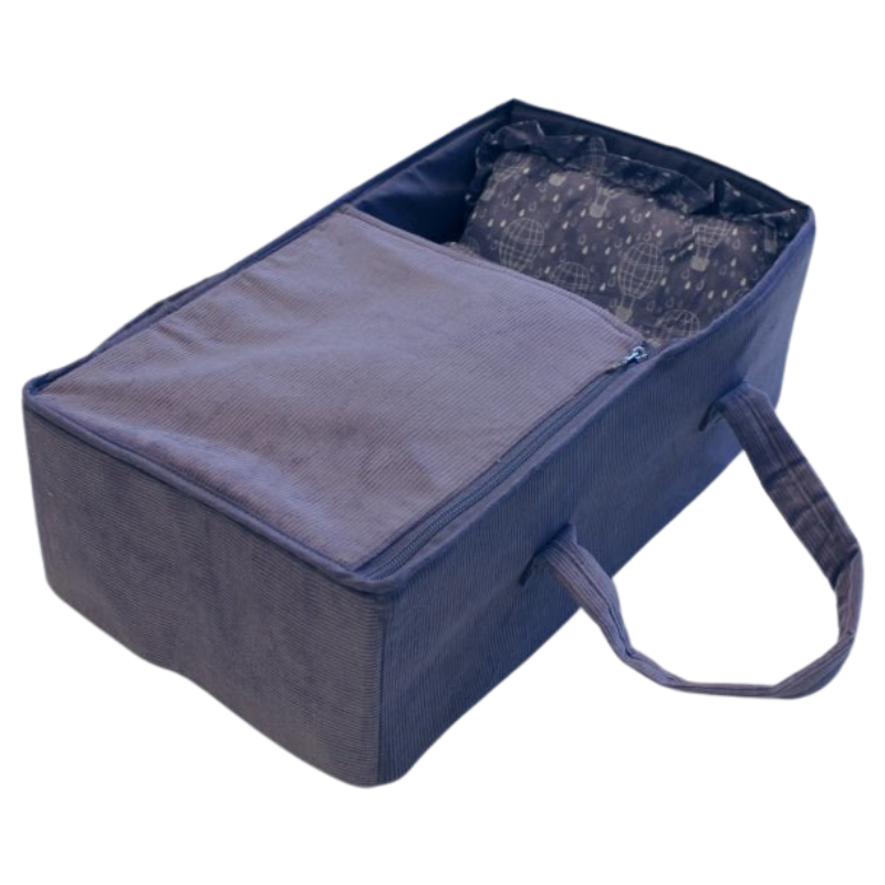 MAMAMEMO® Poppen Reiswieg Lila in Corduroy - 41 cm - bij Brightstore.nl