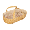 MAMAMEMO® Rieten Poppenreiswieg / Mozes Mandje met Bedsetje - 50 cm