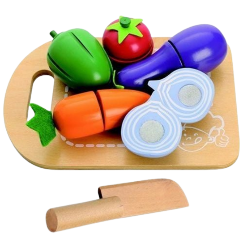MAMAMEMO® Houten Speelgoed Snijgroente op Snijplank - Met Mes - Bij Brightstore.nl