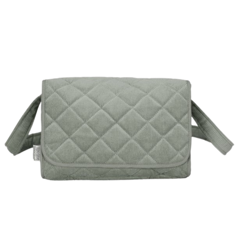 MAMAMEMO® Poppen Verzorgingstas Mint in Corduroy - Met Accessoires - bij Brightstore.nl
