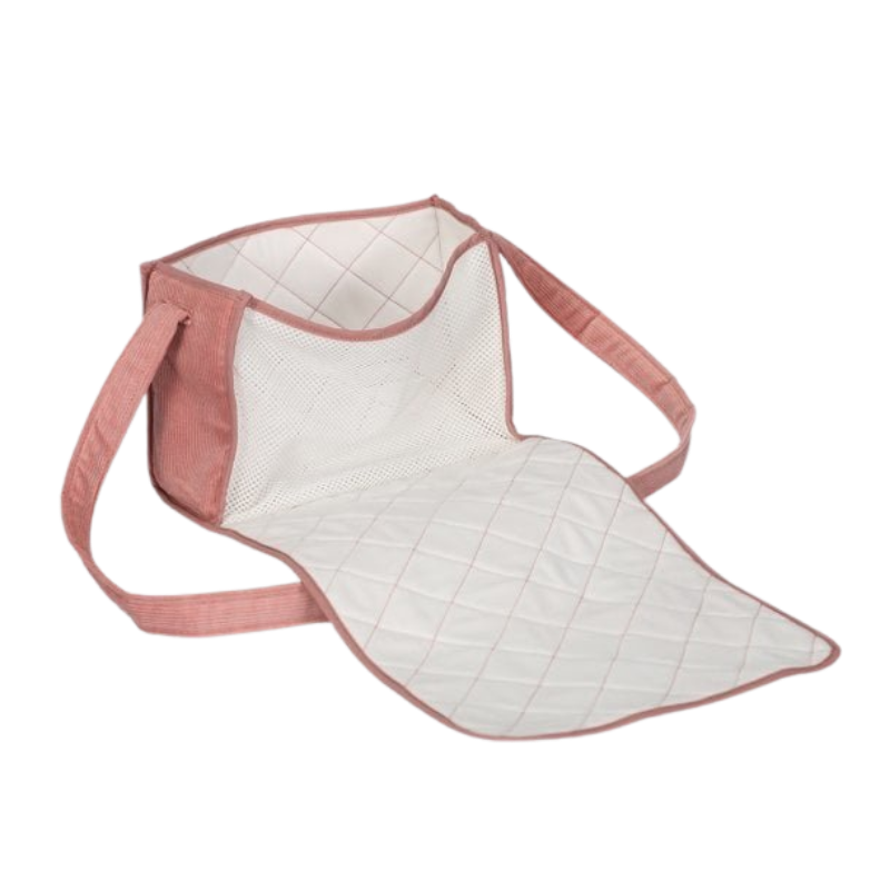 MAMAMEMO® Poppen Verzorgingstas Roze in Corduroy - Met Accessoires - bij Brightstore.nl
