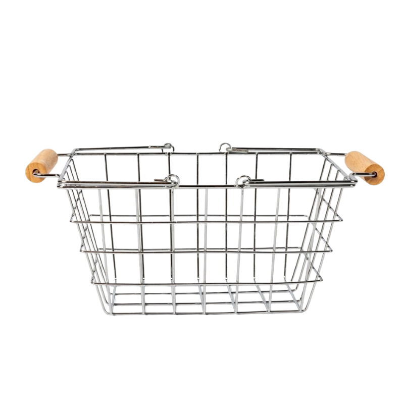 MAMAMEMO® Metalen Speelgoed Winkelmandje met Houten Handvatten - bij Brightstore.nl