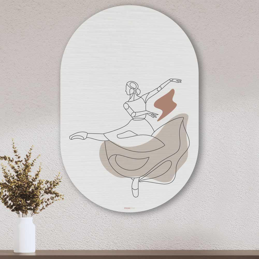 Kookio® Luxe Aluminium Muurovaal - Stijlvolle Wanddecoratie | Ballerina