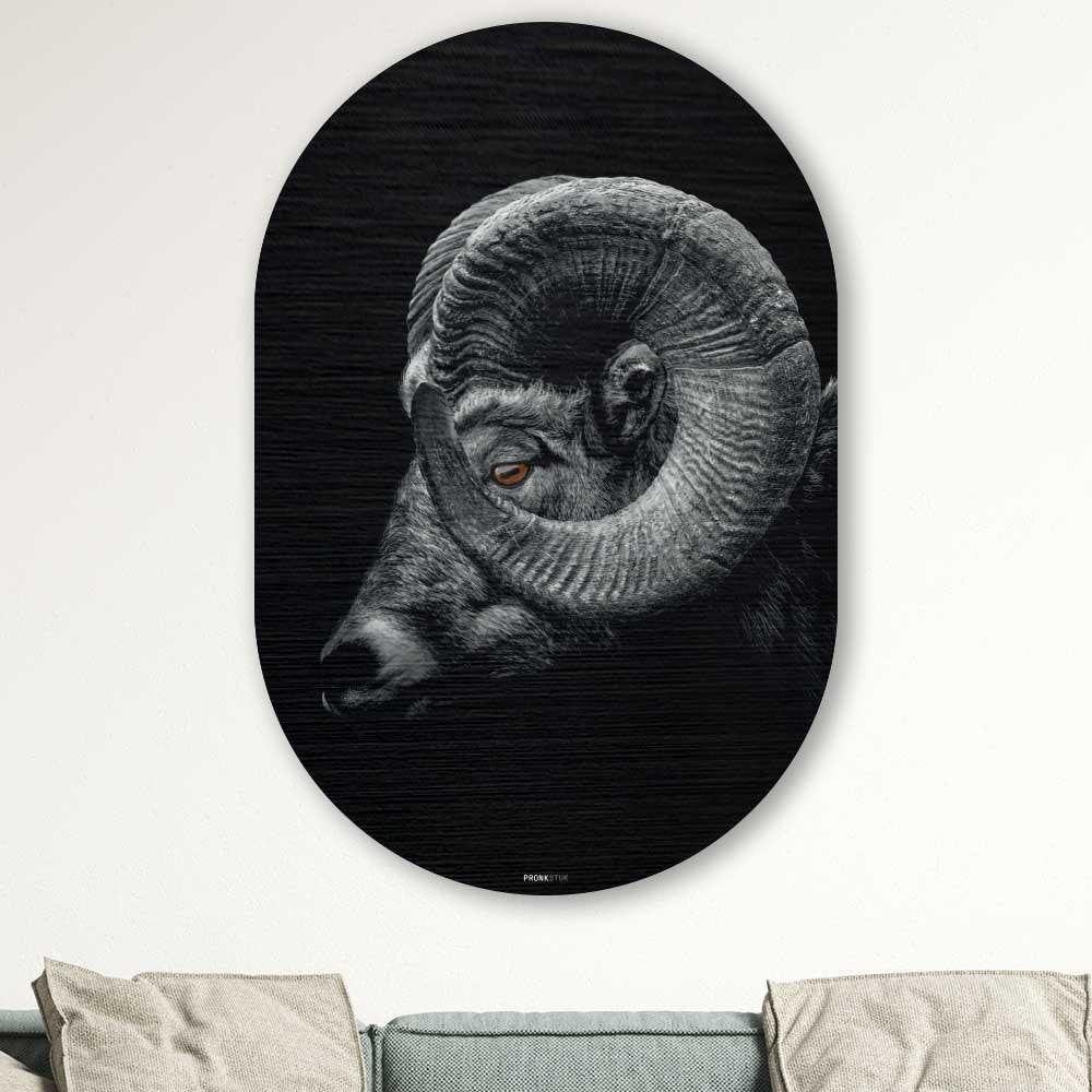 Kookio® Luxe Aluminium Muurovaal - Stijlvolle Wanddecoratie | Ram