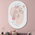 Kookio® Luxe Aluminium Muurovaal - Stijlvolle Wanddecoratie | Vrouw met vlinder
