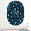 Kookio® Luxe Aluminium Muurovaal - Stijlvolle Wanddecoratie | Blauwe agave